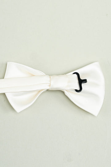 Hvit Justerbar Sateng Sløyfe Slips Formell Smoking Bowtie
